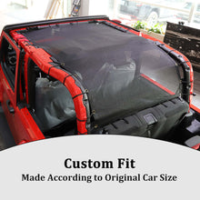 For 2018+ Jeep Wrangler JL JLU 2 Door Bikini Mesh Shade Top Cover UV Protection Full Length Long & Short Size RT-TCZ
