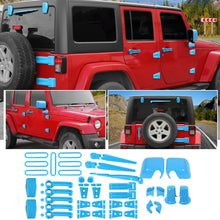 For 2007-2018 Jeep Wrangler JK 4 Door 71 x Car Door, Wiper, Hood , Rearview Mirror & Tow Hook Decoration Cover Kit—Exterior Trim Kit RT-TCZ