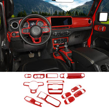 For 2024+ Jeep Wrangler JL & Gladiator JT 4-Door Version Interior Center Console Gear Shift Trim Cover Kit (14 pcs) RT-TCZ