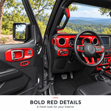 For 2018–2023 Jeep Wrangler JL & Gladiator JT – ABS Dashboard, Steering Wheel & Console Full Set Covers 42 PCS Interior Trim Kit RT-TCZ