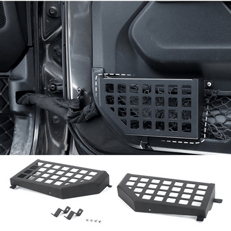 For 2018+ Jeep Wrangler JL & Gladiator JT Front/Rear Door Net Replacement Insert Metal Storage Box Door Map Pocket RT-TCZ
