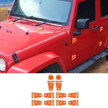 For 2007-2017 Jeep Wrangler JK JKU 4-Door Door Hinge Cover & Hood Hinge & Rubber Headgear Trim Cover RT-TCZ