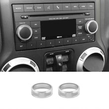 For 2011-2018 Jeep Wrangler JK/2010-2015 Compass/2011-2015 Patriot Center Console Audio CD Switch Knob Ring Cover (2 pcs) RT-TCZ