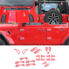 For 2018+ Jeep Wrangler JL 4-Door Version Exterior Car Door Hinge Handle Shell Cover Trim Kit (22 pcs) RT-TCZ