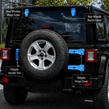 For 2018+ Jeep Wrangler JL 4-Door – 31PCS Exterior Hood, Door, Tailgate Hinge & Handle Trim Cover Kit RT-TCZ