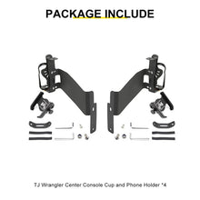 For 1997-2006 Jeep Wrangler TJ Center Console Dashboard Drink Cup Phone Holder Mount Rack Bracket (2 pcs) RT-TCZ