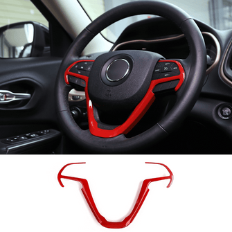 For 2014-2021 Jeep Grand Cherokee WK2 & 2014+ Cherokee Steering Wheel Trim Cover RT-TCZ