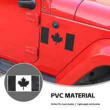 For Jeep Wrangler CJ YJ TJ JK JL JT Canadian Flag Sticker Die Cut Decal Canada Maple Leaf Cover Trim Black
