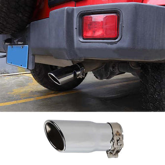 For 2007-2017 Jeep Wrangler JK Car Rear Exhaust Pipe Tail Muffler Tip Round Chrome RT-TCZ