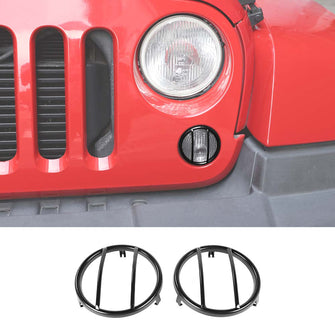 For 2007-2017 Jeep Wrangler JK Pair Fog Light Turn Signal Lamp Guard Covers Trim RT-TCZ