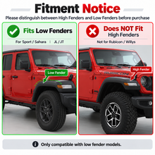 For 2018-2025 Jeep Wrangler JL JLU Gladiator JT Low Fender Front Fender Flare Cover Trim ABS Wheel Arch Protector RT-TCZ