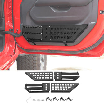 For 2018+ Jeep Wrangler JL/Gradiator JT Front Door Net Mount Pockets Storage Box Organizer RT-TCZ