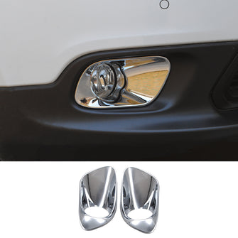 RT-TCZ Front Fog Lamp Light Cover Trim Frame Fit For Jeep Cherokee 2014-2018 ABS Chrome