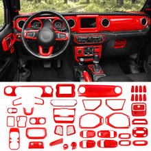 For 2018–2023 Jeep Wrangler JL & Gladiator JT – ABS Dashboard, Steering Wheel & Console Full Set Covers 42 PCS Interior Trim Kit RT-TCZ