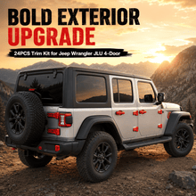 For 2018-2025 Jeep Wrangler JLU 4Door 24PCS Exterior Trim Kits Door & Hood Hinge Covers RT-TCZ