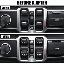 For 2018+ Jeep Wrangler JL JLU Gladiator JT 4PCS Window Switch Button Cover Trim RT-TCZ