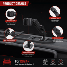 For 2024+ Jeep Wrangler JL/Gladiator JT Car Mobile Phone Mount Stand Holder RT-TCZ