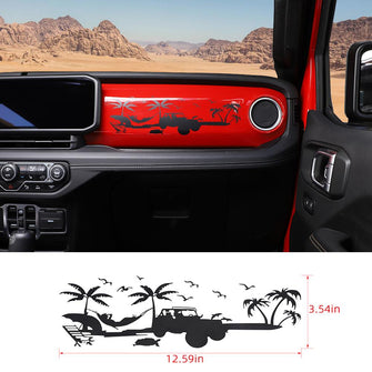 For 2018+ Jeep Wrangler JL Dashboard Decal Decorative Stickers  Black