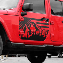 For 2007-2017 Jeep Wrangler JK 2/4 Door Car Door Decal Sticker American Flag RT-TCZ