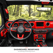 For 2018–2023 Jeep Wrangler JL & Gladiator JT – ABS Dashboard, Steering Wheel & Console Full Set Covers 42 PCS Interior Trim Kit RT-TCZ