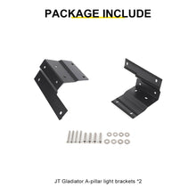 For 2018+ Jeep Wrangler JL & Gladiator JT Hood A-pillar Mount Work Lamp Driving Light Brackets (2 pcs)