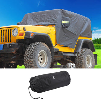 For 1997-2006 Jeep Wrangler TJ Black UV Rain Snow Protection Waterproof Car Cover RT-TCZ