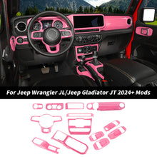 For 2024+ Jeep Wrangler JL & Gladiator JT 4-Door Version Interior Center Console Gear Shift Trim Cover Kit (14 pcs) RT-TCZ