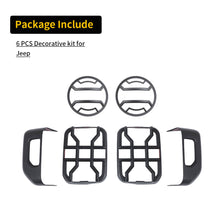 For 2018+ Jeep Gladiator JT Car Rear Halogen Lamp Taillight & Front Headlight Decor Cover Trim Kit (6 pcs) RT-TCZ