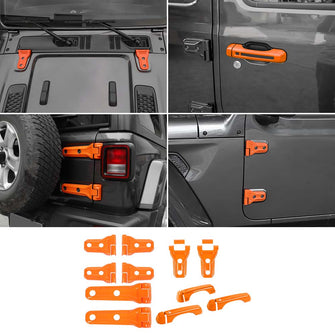 For 2018+ Jeep Wrangler JL 2-Dr 11 x Door Handle/Door & Engine Hood & Spare Tire Bracket Hinge Trim Cover RT-TCZ