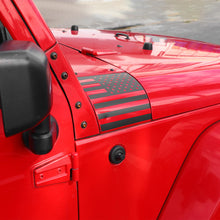 For 2007-2018 Jeep Wrangler JK Front Engine Hood Vinyl Decal Wrap Corner Sticker American Flag（2 pcs） RT-TCZ