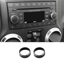 For 2011-2018 Jeep Wrangler JK/2010-2015 Compass/2011-2015 Patriot Center Console Audio CD Switch Knob Ring Cover (2 pcs) RT-TCZ