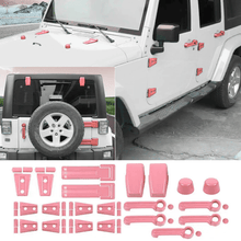 For 2007-2018 Jeep Wrangler JK 21 x Door Handle Hinge Cover Hood Rubber Head Cap Trim Cover Kit RT-TCZ