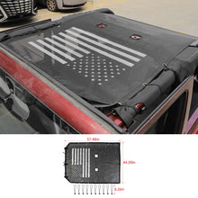 For 2007-2017 Jeep Wrangler JK 2Dr Sunshade UV Protection Mesh Heat Shade Soft Top US Flag RT-TCZ