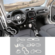 For 2016+ Jeep Renegade 12pcs Interior Decor Dash Panel & Console Trim Cover RT-TCZ