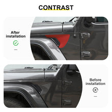 For 2018+ Jeep Wrangler JL & Gladiator JT Exterior Front Leaf Board Fender Air Outlet Sticker Trim Cover (2 pcs) RT-TCZ