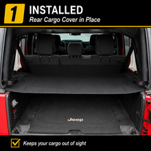 For 2018+ Jeep Wrangler JLU 4-Door Rear Cargo Cover Privacy Shade Trunk Luggage Cover Waterproof Nylon RT-TCZ