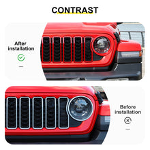 For 2024+ Jeep Wrangler JL & Gladiator JT Exterior Front Grille Inserts Headlight Trim Ring & Tow Hook Protective Cover (11 pcs) RT-TCZ