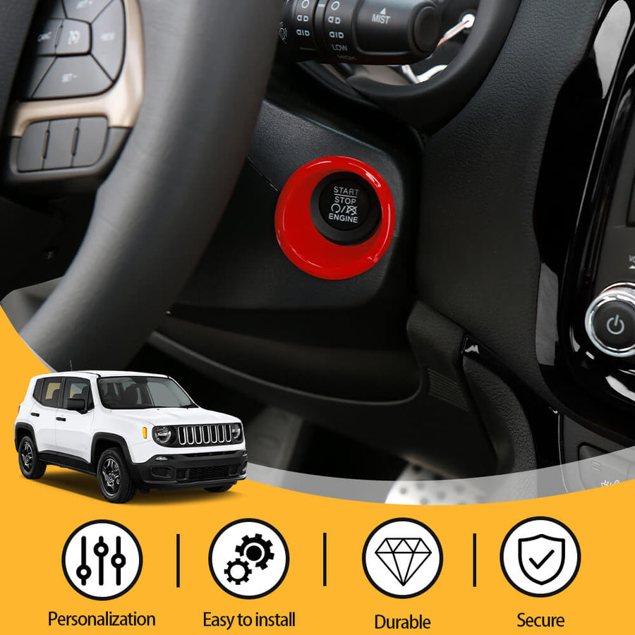 JUNLELI Window Lift Button Panel Decoration Cover Trim Kits For Jeep Renegade 2016-2023 Car Interior Accessories ABS Orange, Interior Switches - Canada