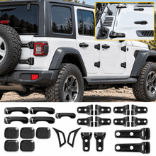 For 2018-2025 Jeep Wrangler JLU 4Door 24PCS Exterior Trim Kits Door & Hood Hinge Covers RT-TCZ