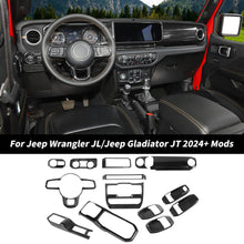 For 2024+ Jeep Wrangler JL & Gladiator JT 4-Door Version Interior Center Console Gear Shift Trim Cover Kit (14 pcs) RT-TCZ