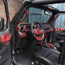 For 2018-2023 4-Door Jeep Wrangler JLU 39PCS Red Full Set Interior Decoration Trim Kit Cover RT-TCZ