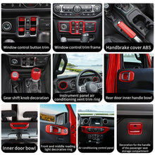 For 2018-2023 Jeep Wrangler JL / Gladiator JT 4 Door--47PCS Inner Center Console, Door, and Roof Cover Trim Kit Set RT-TCZ