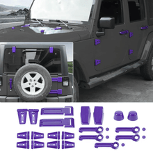 For 2007-2018 Jeep Wrangler JK 21 x Door Handle Hinge Cover Hood Rubber Head Cap Trim Cover Kit RT-TCZ