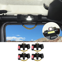 For Jeep Wrangler JK JL JT Roll Bar Paracord Grab Handles with LED Light US Flag- 4Pack RT-TCZ