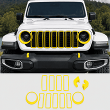 For 2024+ Jeep Wrangler JL & Gladiator JT Exterior Front Grille Inserts Headlight Trim Ring & Tow Hook Protective Cover (11 pcs) RT-TCZ