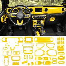 For 2018–2023 Jeep Wrangler JL & Gladiator JT – ABS Dashboard, Steering Wheel & Console Full Set Covers 42 PCS Interior Trim Kit RT-TCZ