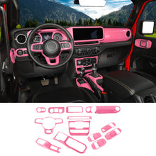 For 2024+ Jeep Wrangler JL & Gladiator JT 4-Door Version Interior Center Console Gear Shift Trim Cover Kit (14 pcs) RT-TCZ