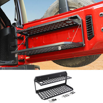 RT-TCZ For Jeep Wrangler JK JL 2007+ Foldable Tail Rear Door Tailgate Table Storage Cargo Shelf Accessories