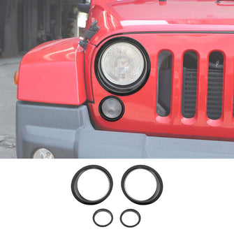 For 2007-2017 Jeep Wrangler JK Headlight Ring/Front Turn Signal Trim Ring RT-TCZ