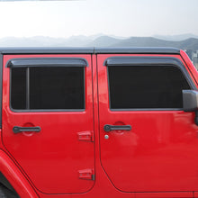 For 2007-2018 Jeep Wrangler JK 4-Door Version Car Window Sun Rain Visors Wind Rain Guard (4 pcs) RT-TCZ